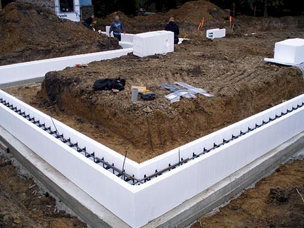 Poured ICF wall in Passive Haus foundation